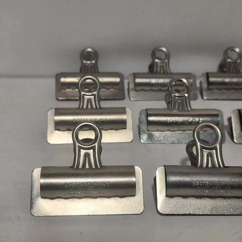 [Lot of 15] Vintage Metal Boston Paper Clip No.3 Hunt MFG Co, Statesville NC